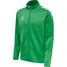 hummel Sportowa kurtka treningowa hmlCORE XK Poly Zip Sweat (materiał poliestrowy, zamek błyskawiczny z przodu) zielona Mężczyźni