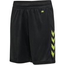 hummel Spodenki sportowe hmlCORE XK Poly Shorts (wytrzymały podwójny splot, bez bocznych kieszeni) Krótkie czarne/zielone limonkowe Dziecięce