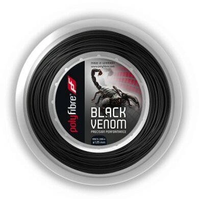 Polyfibre Sznur tenisowy Black Venom (Trwałość+Kontrola) czarny 200m rolka