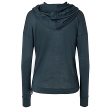 super natural Bluza z kapturem Funnel Hoodie (wełna merino) granatowa damska