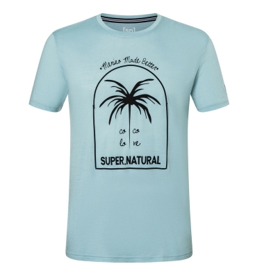 super natural T-shirt rekreacyjne Graphic King Coco - mieszanka wełny merino - jasnoniebieski męski