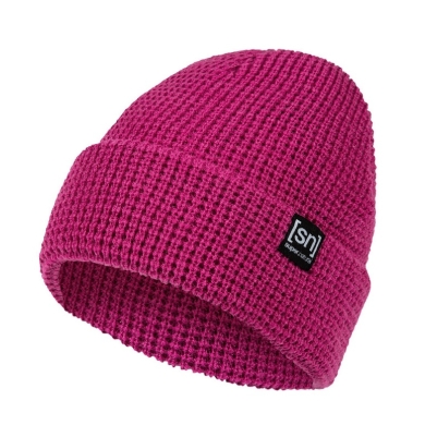 super natural zimowa czapka beanie City (wełna merino, idealna termoregulacja) fuksja - 1 sztuka