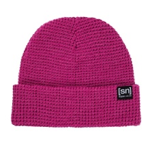 super natural zimowa czapka beanie City (wełna merino, idealna termoregulacja) fuksja - 1 sztuka