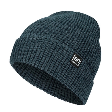 super natural zimowa czapka beanie City (wełna merino, idealna termoregulacja) niebieska - 1 sztuka