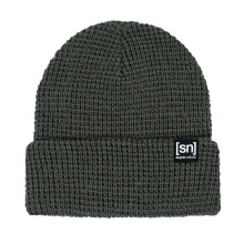 super natural zimowa czapka City Beanie (wełna merino, idealna regulacja termiczna) brązowo-zielona - 1 sztuka