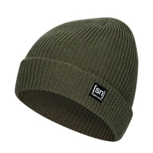 super natural czapka zimowa Merino Basic Beanie (wełna merino, idealna ochrona przed zimnem) ciemnozielona - 1 sztuka