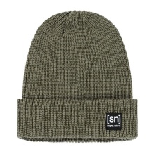 super natural zimowa czapka Merino Basic Beanie (wełna merino, idealna ochrona przed zimnem) brązowo-zielona - 1 sztuka