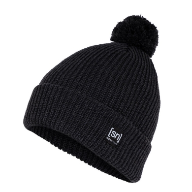 super natural zimowa czapka Pom Beanie z pomponem czarna damska - 1 sztuka