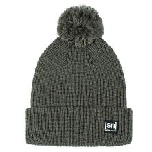 super natural zimowa czapka Pom Beanie z pomponem brązowo-zielona Damska - 1 sztuka