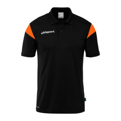 uhlsport Polo sportowe Squad 27 (100% rec. poliester) czarny/pomarańczowy męski