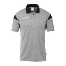 uhlsport Polo sportowe Squad 27 (100% rec. poliester) jasnoszary/czarny Dziecięce