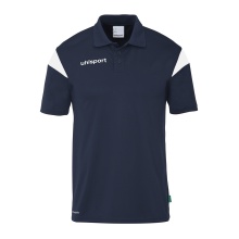 uhlsport Polo sportowe Squad 27 (100% rec. poliester) granatowy/biały męski