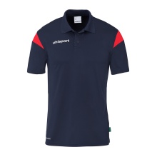 uhlsport Polo sportowe Squad 27 (100% rec. poliester) granatowo/czerwone dziecięce