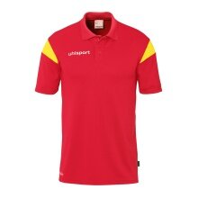 uhlsport Polo sportowe Squad 27 (100% rec. poliester) czerwono/żółte męskie