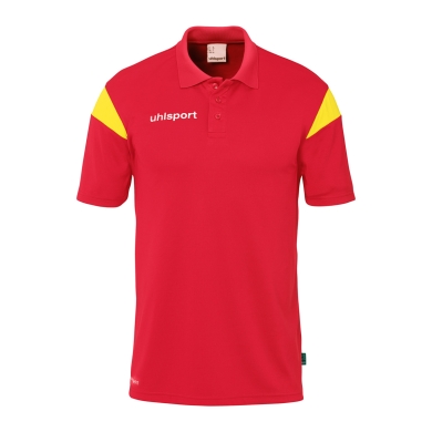 uhlsport Polo sportowe Squad 27 (100% rec. poliester) czerwono/żółte męskie