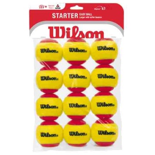 Wilson Metodyczne piłki Stage 3 Starter Easy Ball Czerwony żółty 12 sztuk w torbie